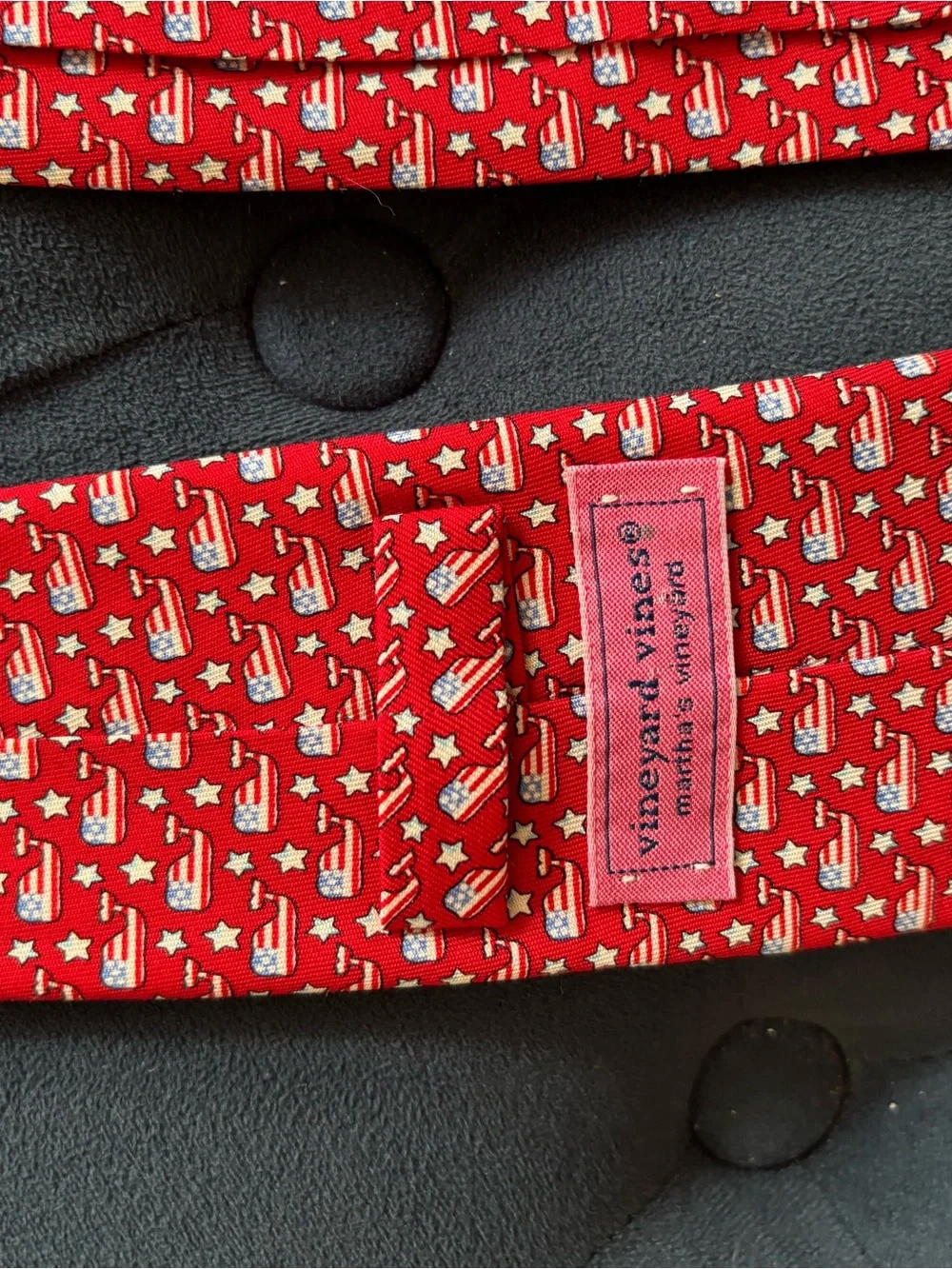 Vineyard Vines Red Novelty American Flag Guitar Tie
